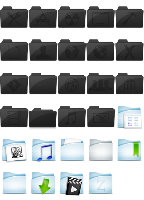 Sky and Leopard Folder Icons