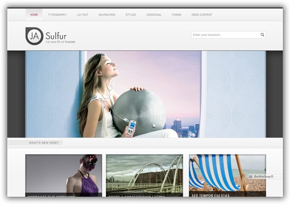 JA Sulfur 1st June 09 Joomla Template