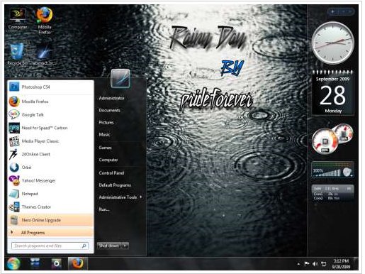 Rainy Day theme for Windows 7